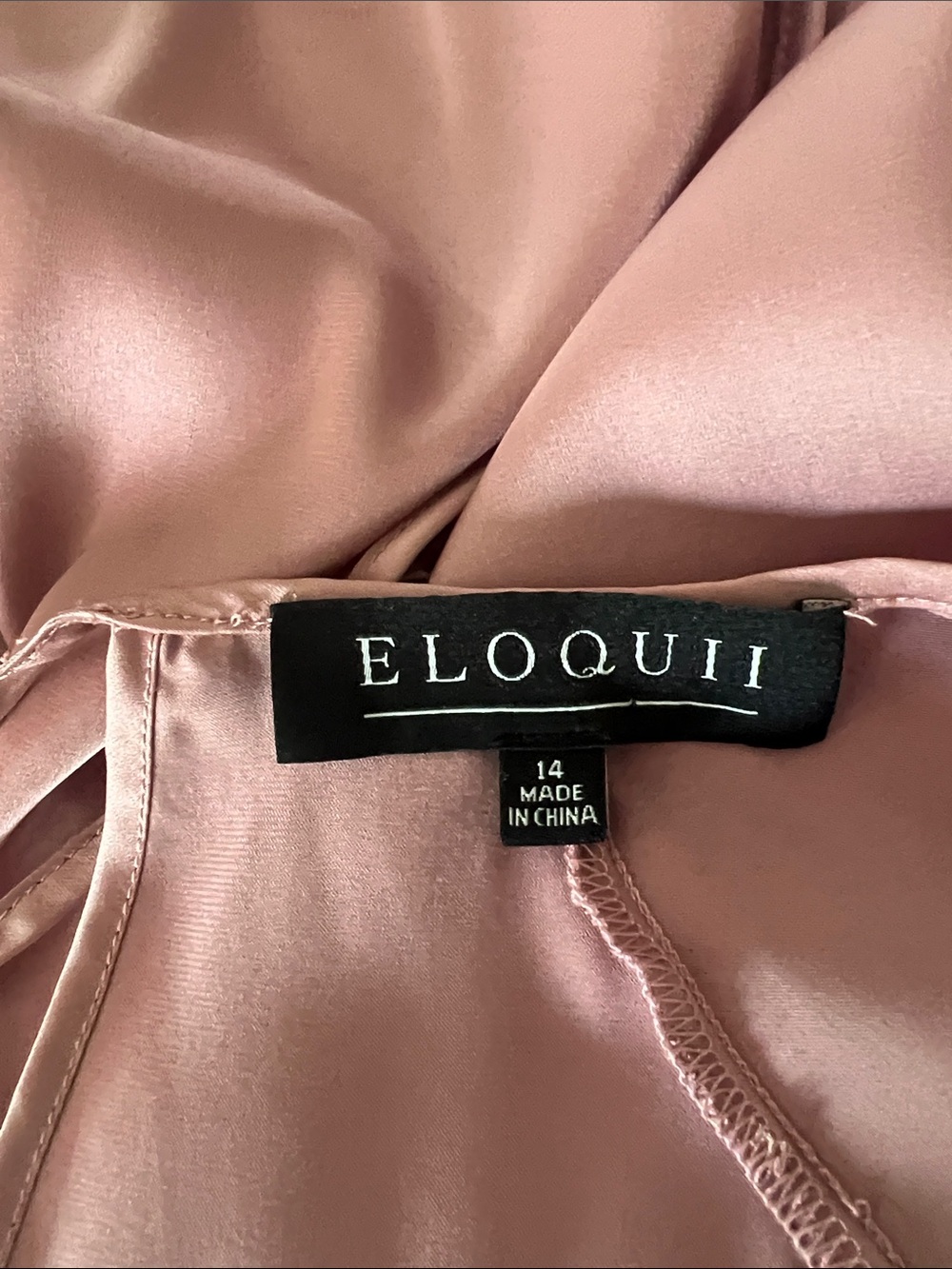ELOQUII Poet Sleeve Tie Back Blouse Mauve Dusty Rose Women’s Size 14 - Picture 9 of 14